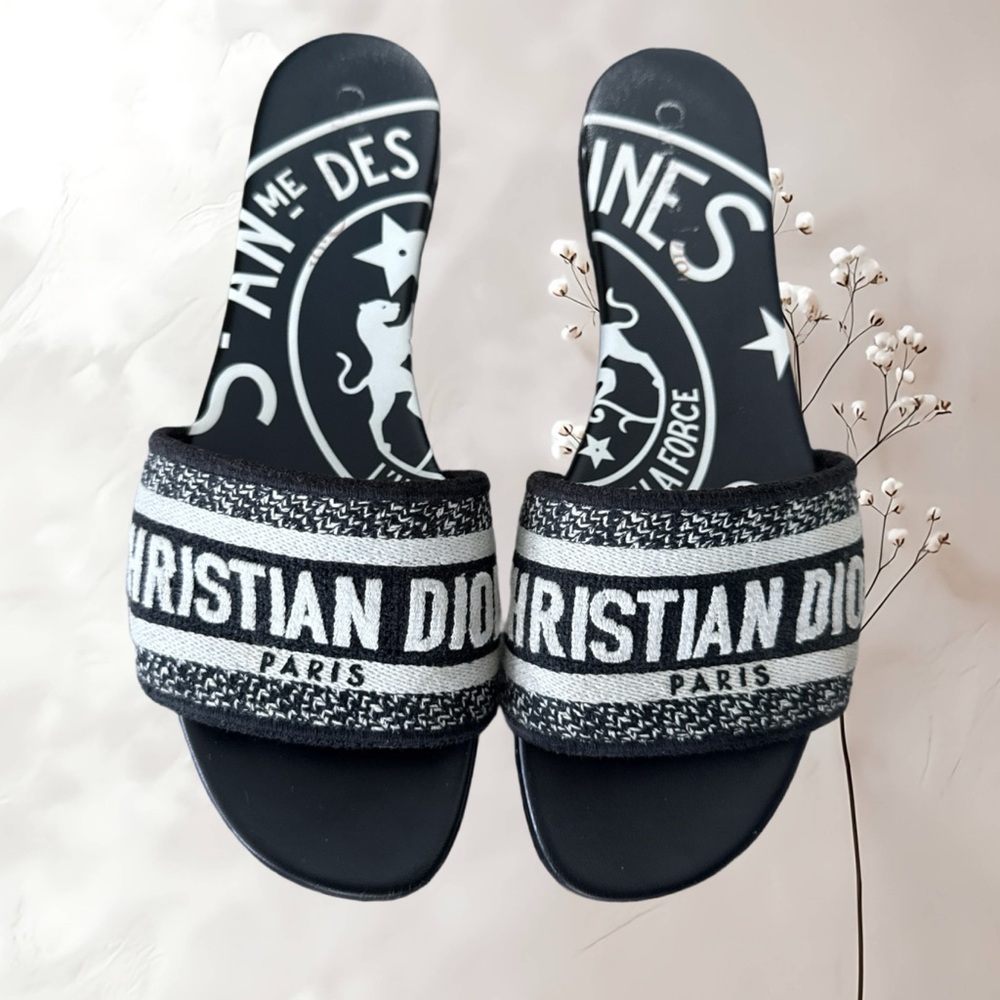 Christian Dior Black and White Slides